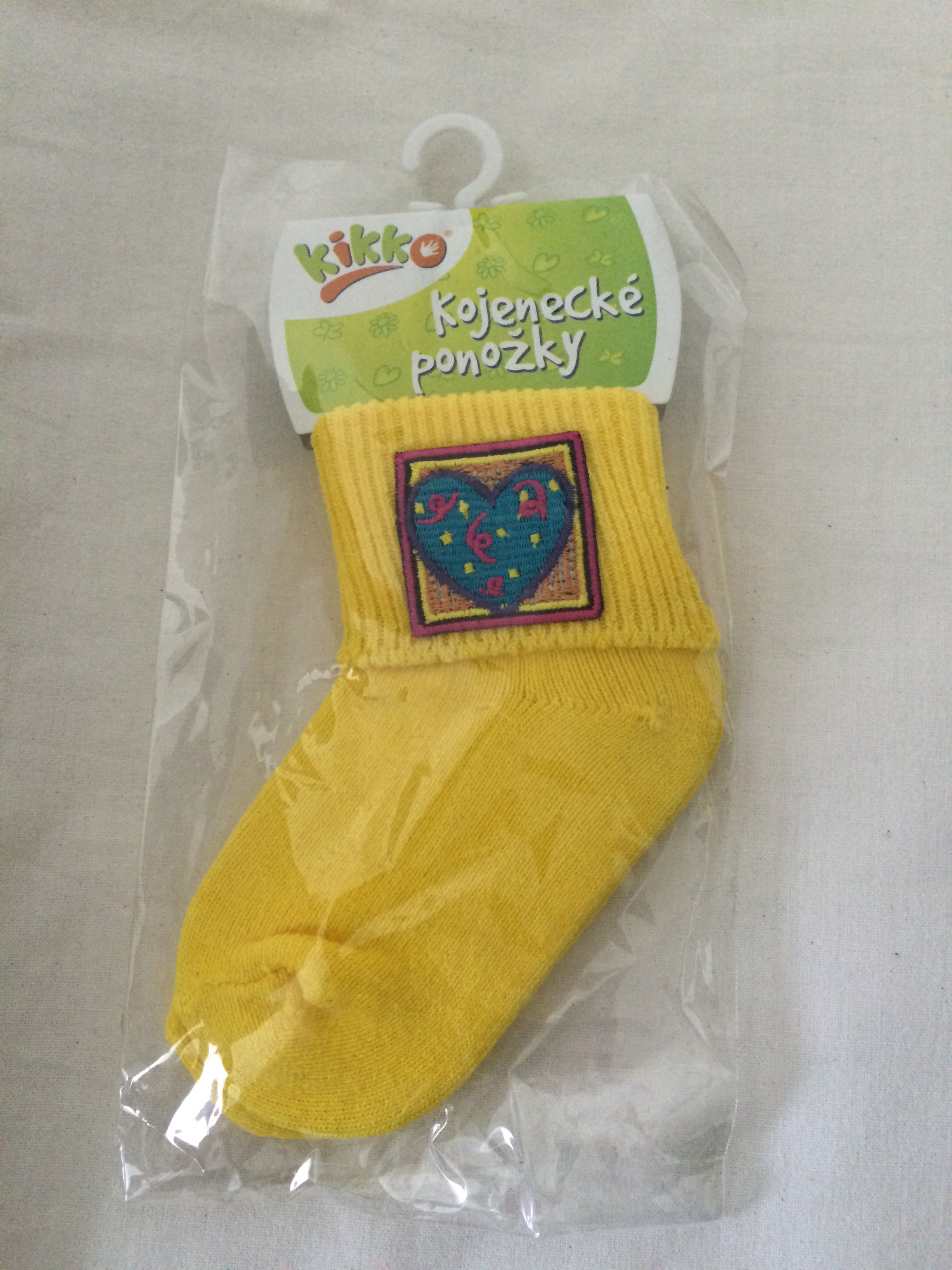 Kikko ponožky 6-12 m - Srdce žluté