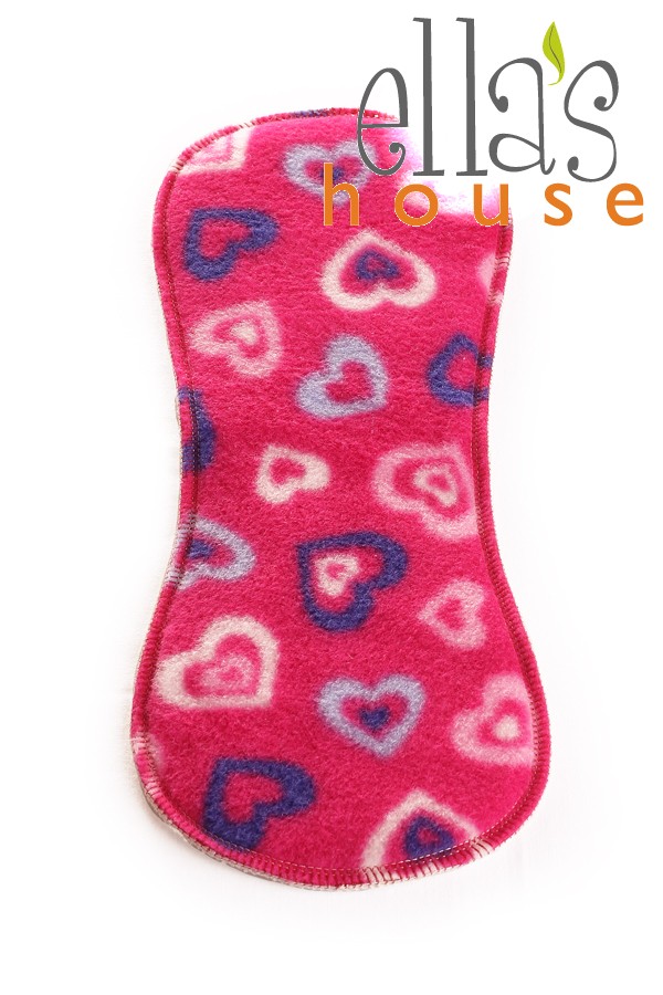Ella's house Bum Booster - vkládací plena fleece - Růžová srdce