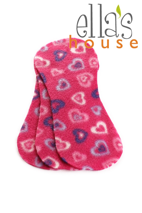 Ella's house Bum Liners - separační pleny fleece 3ks - Růžová srdce