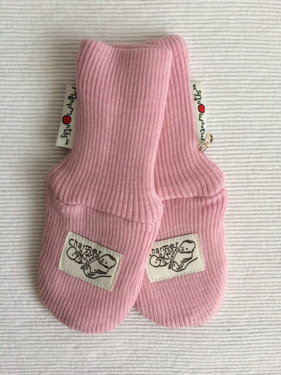 Manymonths rukavičky bez palce MERINO - Růžové