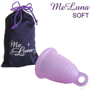 MeLuna menstruační kalíšek Soft s očkem - Růžový vel. S