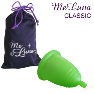 MeLuna menstruační kalíšek Classic s kuličkou - Zelený