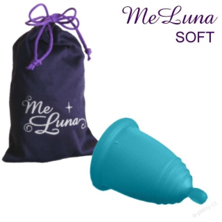 MeLuna menstruační kalíšek Soft s kuličkou - Tyrkysový 