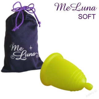 MeLuna menstruační kalíšek Soft s kuličkou - Žlutý 