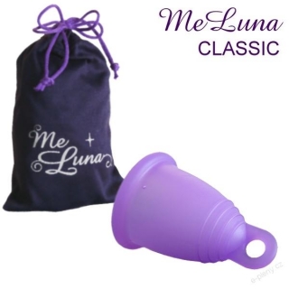 MeLuna menstruační kalíšek Classic s očkem - Fialový vel. L