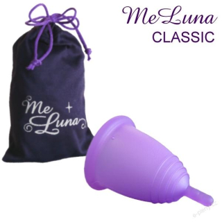 MeLuna menstruační kalíšek Classic se stopkou - Fialový vel. XL