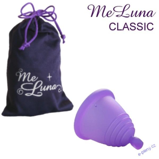 MeLuna menstruační kalíšek Classic Shorty s kuličkou - Fialový vel. L