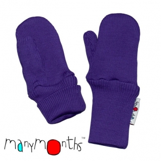 Manymonths rukavičky s palcem MERINO - Fialové 3-5 let