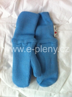 Manymonths rukavičky s palcem MERINO - Světle modré 3-5 let