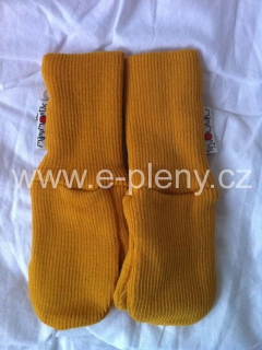 Manymonths rukavičky s palcem MERINO - Žluté 5-7 let