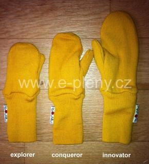 Manymonths rukavičky s palcem MERINO - Žluté 6-24 m